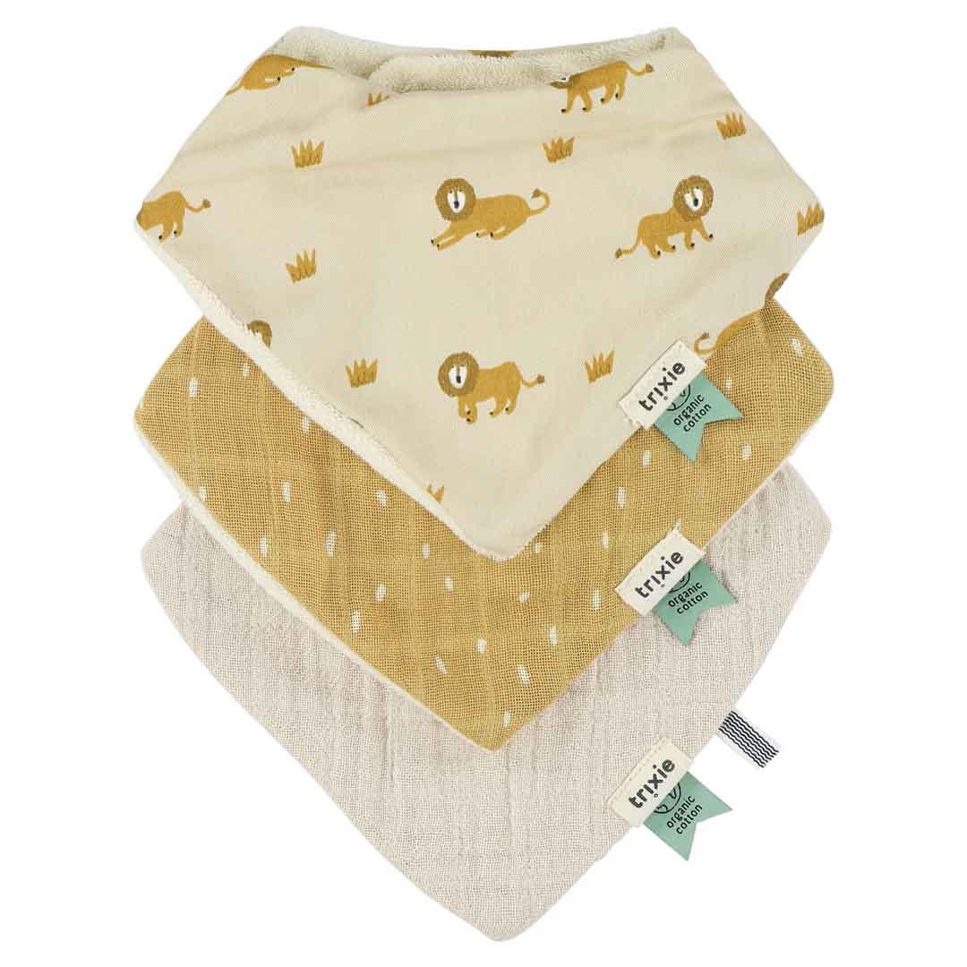 Bandana bib 3-pack mix - Lively Lion